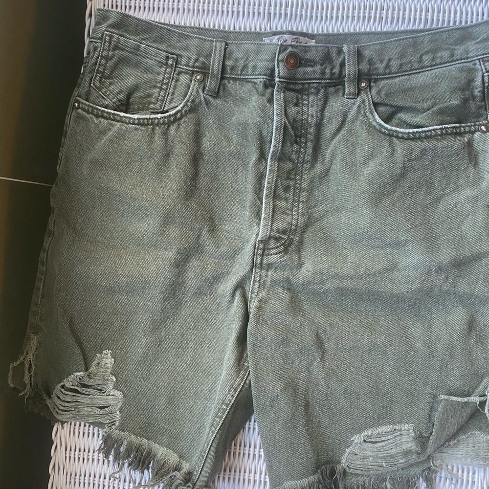 Free People dark green cut off shorts